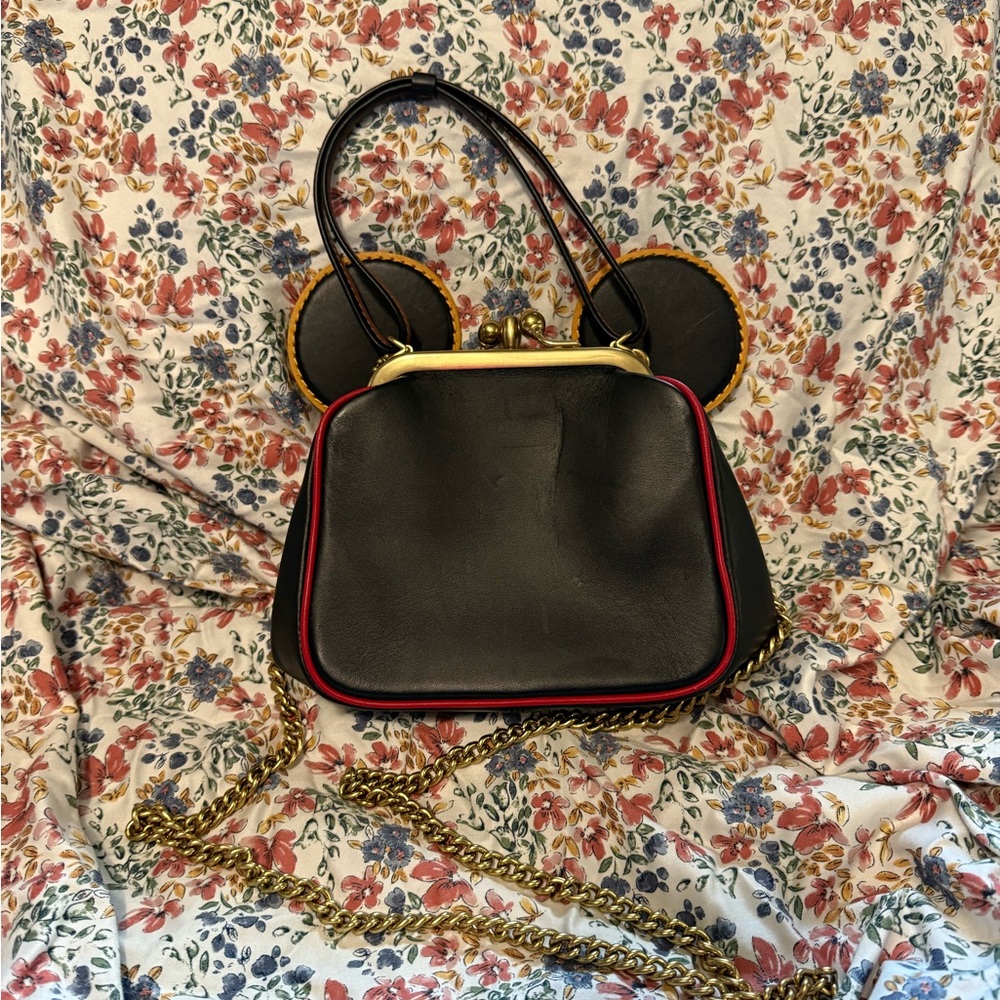 Coach Mickey Mouse x Keith Haring Kisslock Mini Leather